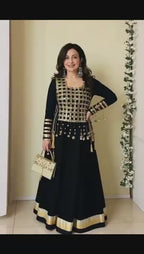 New Designer Gown with Mirror Work Jacket