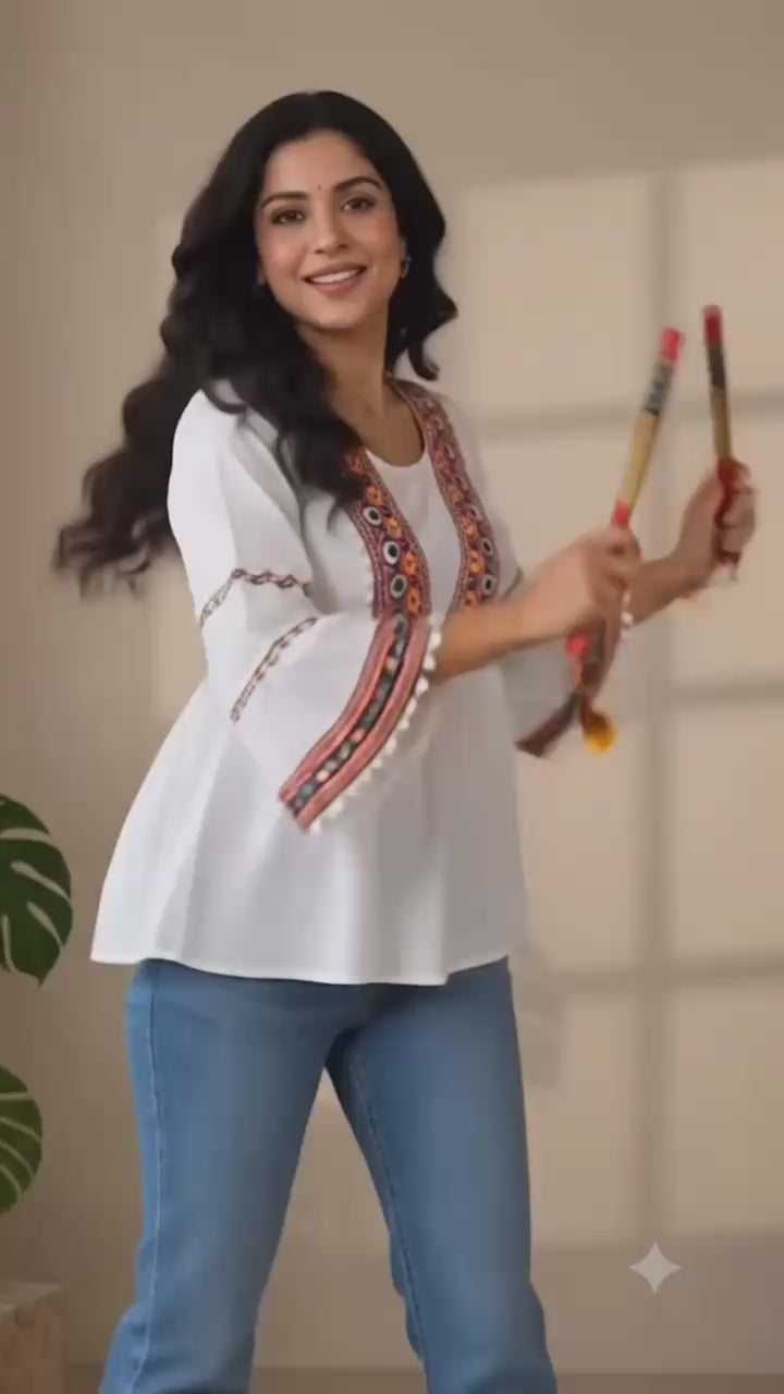 Festive Rayon Gamthi Work Top Collection