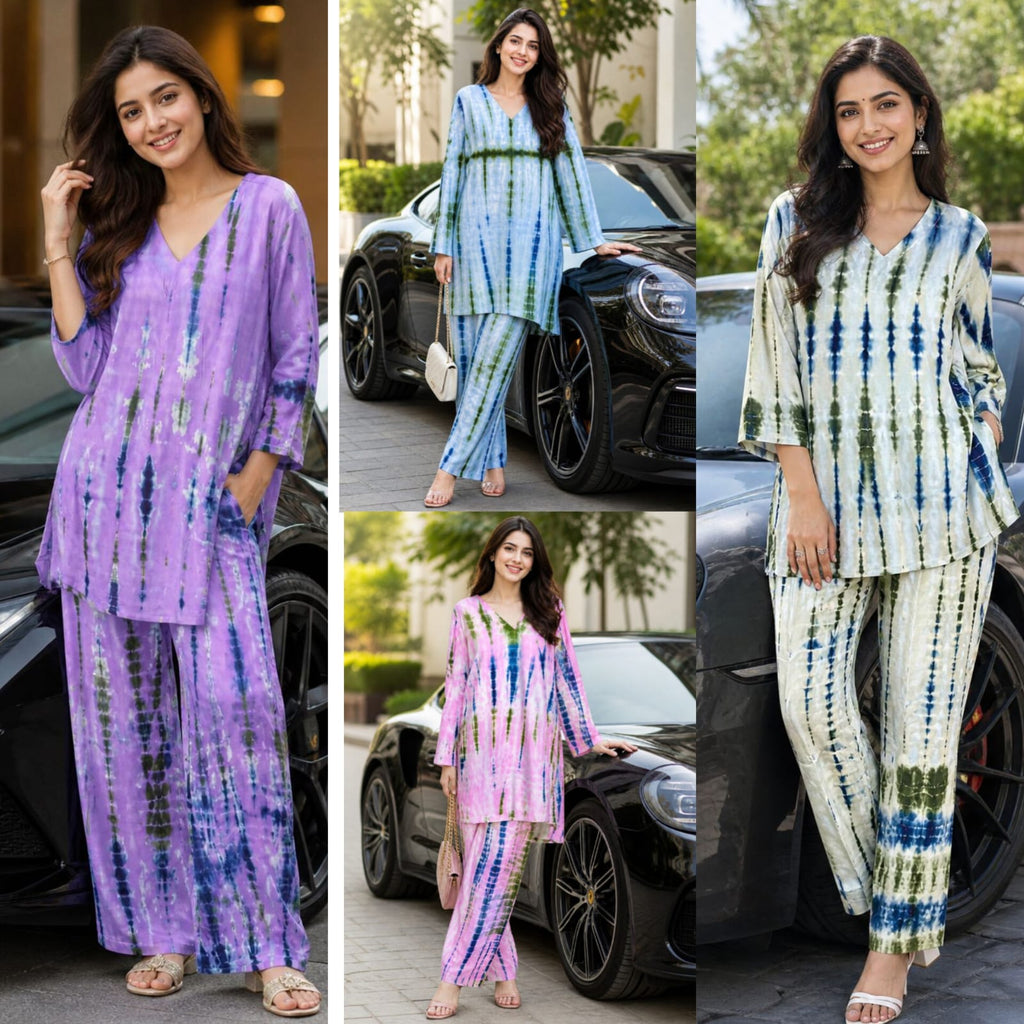 Women’s Tye-Dye Jaipuri Slub Cotton Co-Ord Set